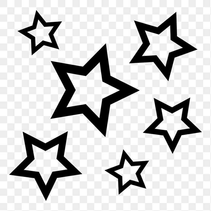 Black stars png sticker, flat | Free PNG - rawpixel