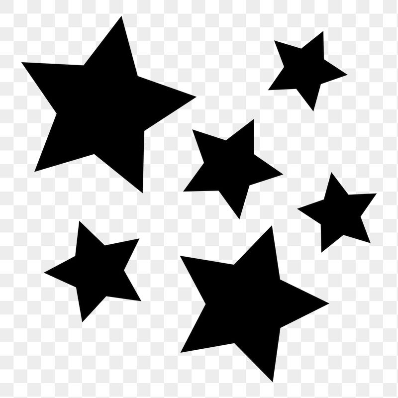 Black stars png sticker, flat | Free PNG - rawpixel