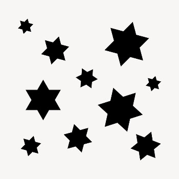 Black stars sticker, flat shape | Free PSD - rawpixel