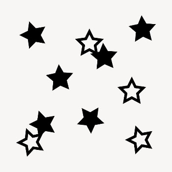 Black stars sticker, flat shape | Free PSD - rawpixel