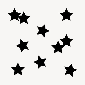 Black stars sticker, flat shape | Free PSD - rawpixel