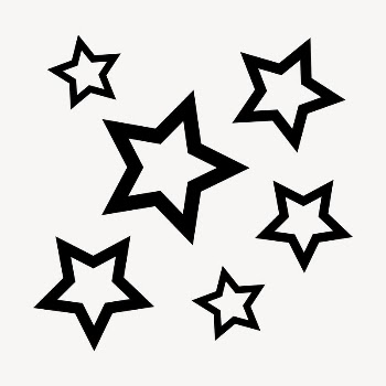 Black stars sticker, flat shape | Free PSD - rawpixel