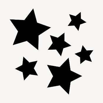 Black stars sticker, flat shape | Free PSD - rawpixel