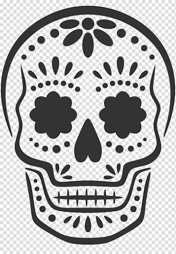 Black sugar skull , Calavera Jack-o'-lantern Carving Pumpkin Halloween, skulls transparent background PNG clipart