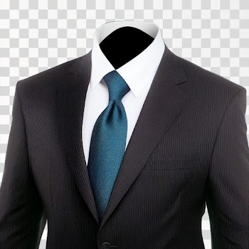 Black Suit Mens With Blue Tie, PNG format, transparent