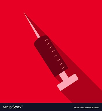 Black syringe icon isolated simple vaccine sign vector image