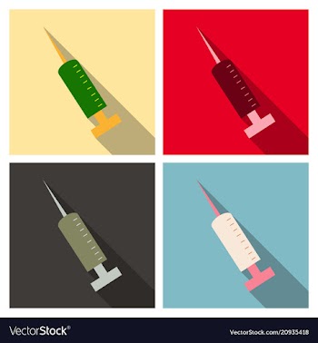 Black syringe icon isolated simple vaccine sign vector image