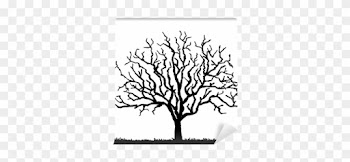 Black Tree Silhouette With No Leaves, Vector Illustration - Tree No Leaves Silhouettes