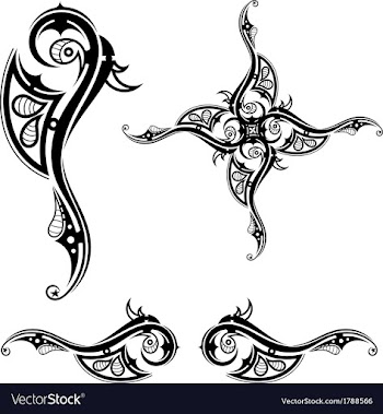 Black Tribal tattoo vector image