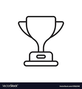 black trophy cup line icon