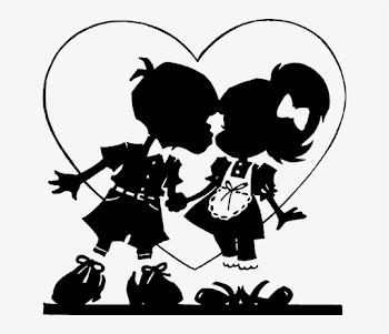 Black, Two, Boy, Happy, Silhouette, Girl, Couple, Kids - Valentine ...