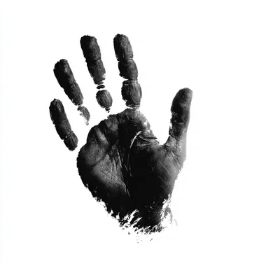 Black Vector Hand Print on White Background Black Vector Hand Print on White Background