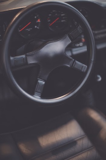 Black Vehicle Steering Wheel