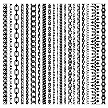 Black vertical chains set Free Vector