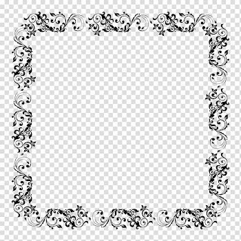Black vine frame , frame , Floral Border transparent background PNG clipart