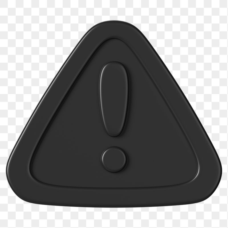 Black warning sign png 3D | Free PNG - rawpixel