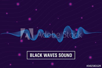 black waves sound purple background