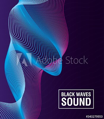 black waves sound purple background