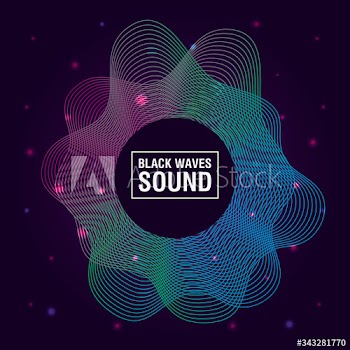black waves sound purple background