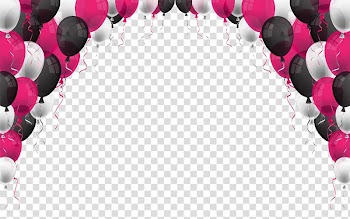 Black, white, and pink balloons frame , Balloon illustration , Balloons Decoration transparent background PNG clipart