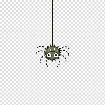 Black White Animal Pattern, Cartoon hand painted Halloween Spider transparent background PNG clipart