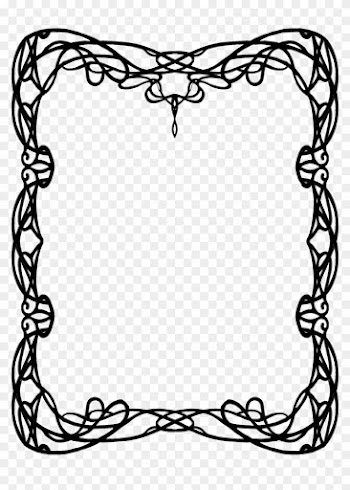 Black White Art Nouveau Clip Art Free - Art Nouveau Frame Png