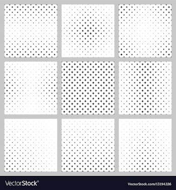 Black white curved star pattern design set vector image