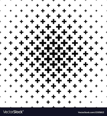 Black white greek cross pattern background vector image