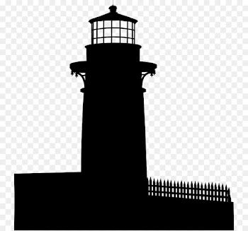 Black White M, Lighthouse, Silhouette, Tower PNG