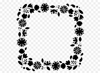 Black White M, Picture Frames, Floral Design, Ornament PNG