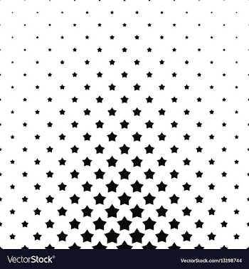 Black white pentagram star pattern background vector image