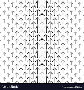 Black white seamless arrow pattern vector image