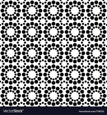 Black white seamless circle pattern design vector image