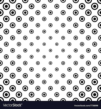 Black white seamless circle pattern vector image