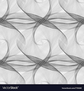 Black white seamless elliptical curved pattern vector image