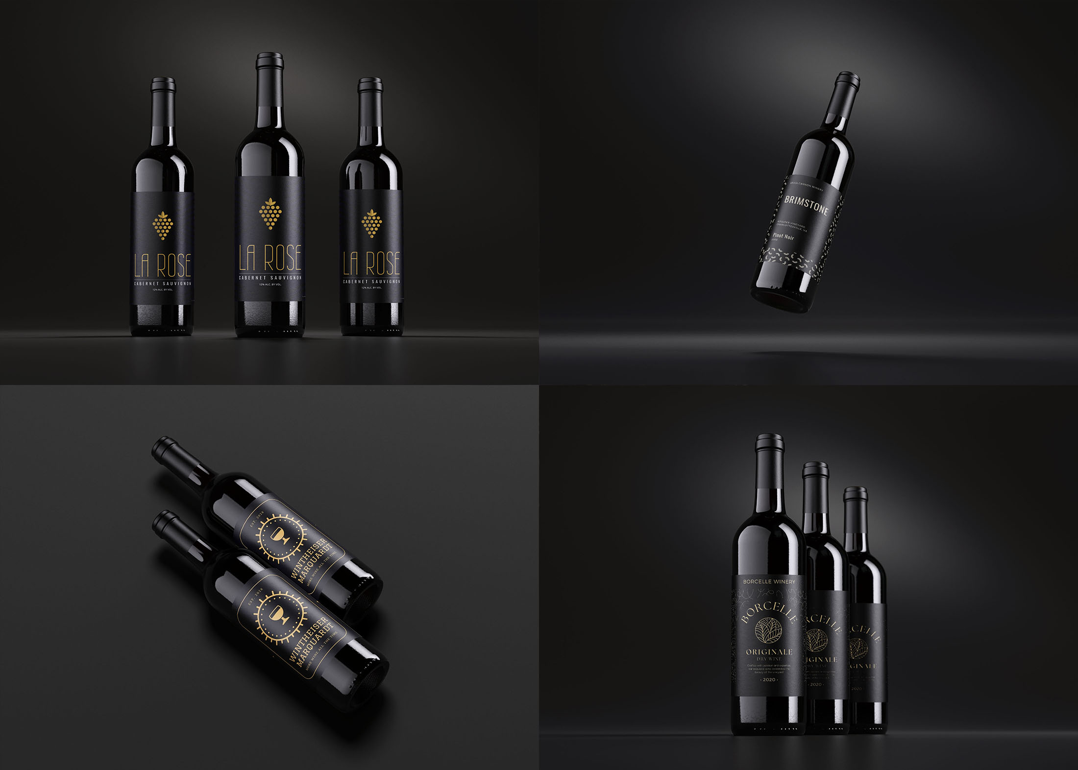 Free: Rosé wine bottle mockup, editable festive design - nohat.cc