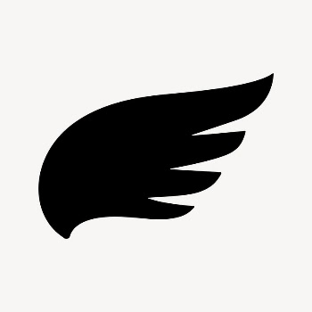 Black wing icon, flat graphic | Free Icons - rawpixel