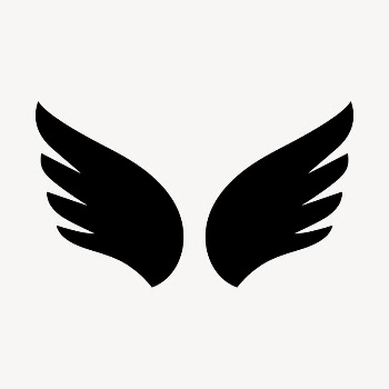 Black wing icon, flat graphic | Free Icons - rawpixel