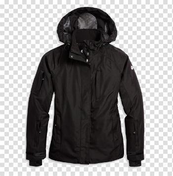 Black Winter Jacket For Women PNG Image With Transparent Background