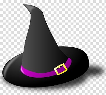 Black witch hat illustration, , Black and Purple Witch Hat transparent background PNG clipart