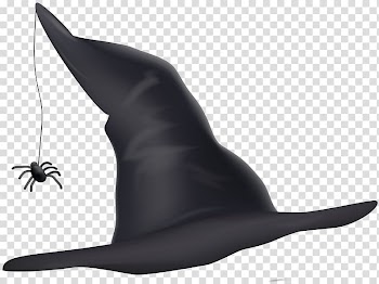 Black witch hat with spider , Witch Sea lion Animation Rubber stamp, Witch Hat transparent background PNG clipart