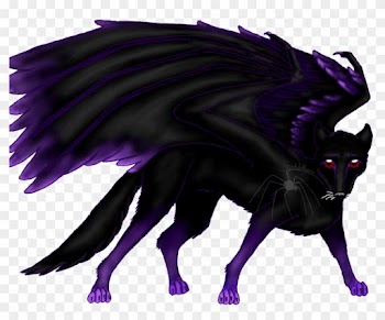 Black Wolf Commissionrequest By Direwolfwere - Mythical Wolves With Wings