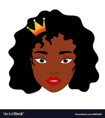 black woman head with gold crown