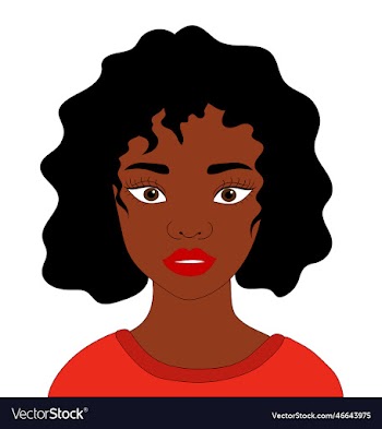 black woman of afro girl