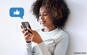 Black woman using her smartphone