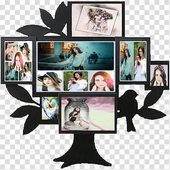 Black wooden tree trunk frame, Birthday Frame : Editor Collage Maker montage , blur transparent background PNG clipart