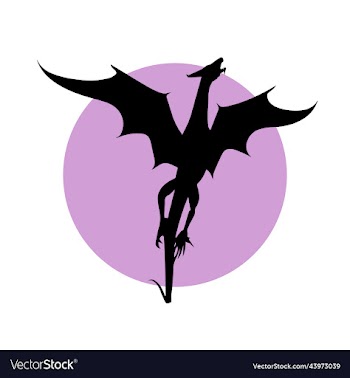 black wyvern on the violet backdrop as sticker