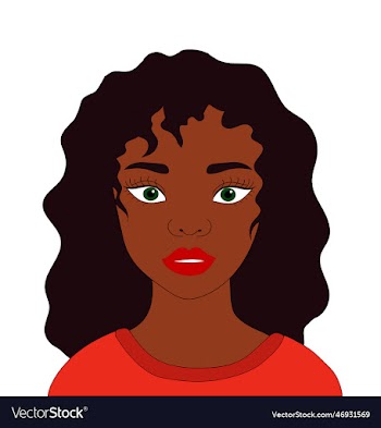 black young woman girl with curly hairgreen eyes
