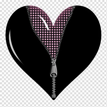 Black zip-up jacket heart illustration, Heart , Black Zipped Heart transparent background PNG clipart