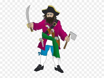 Blackbeard Pirate With Sword - Pirate Black Beard Clipart